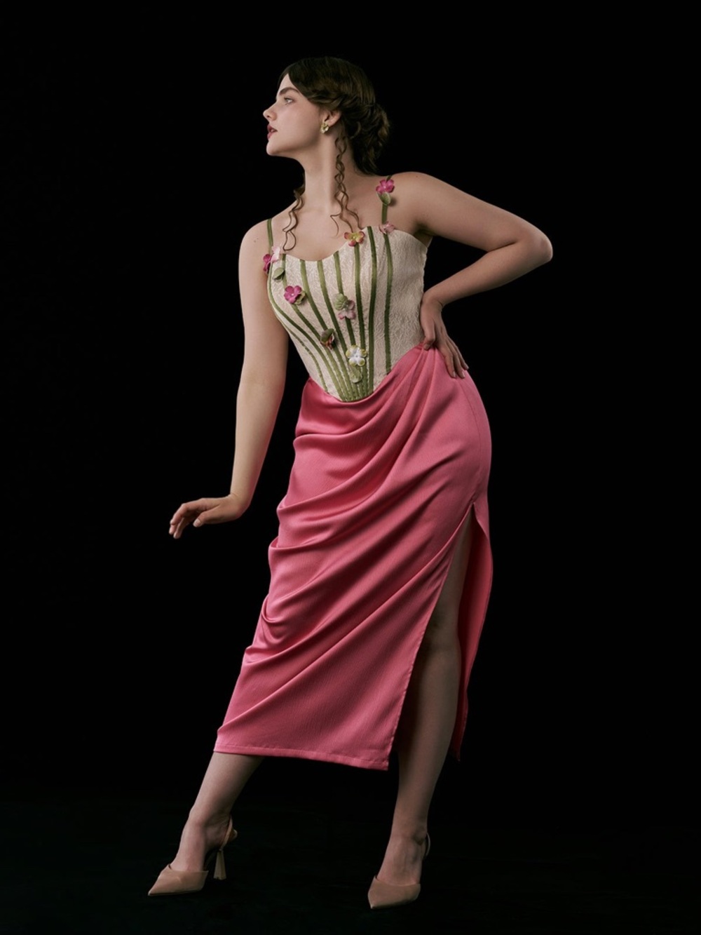 Curve & Plus Flower Vine Phantom Corset Dress by Lacemade